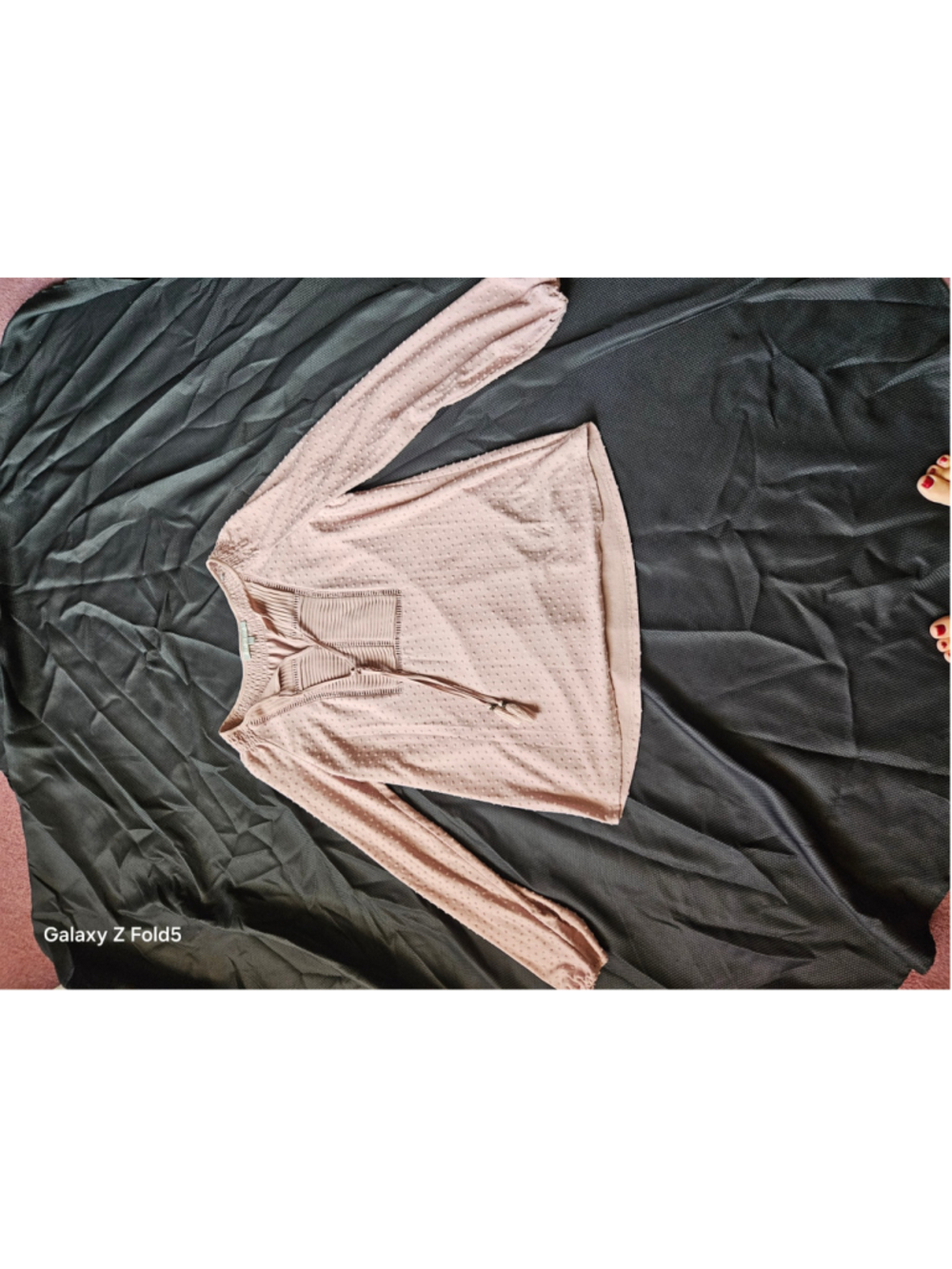 Women's Daniel Rainn Blouse Size L Pink Swiss Dot Long Sleeve Top